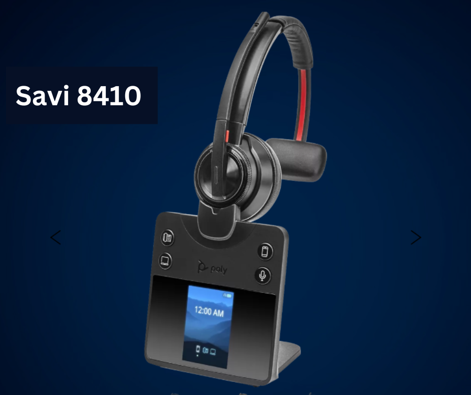 Poly Savi 8410 Office DECT Headset: Clear Calls, All-Day Comfort, Phone-Mobile-PC Connectivity