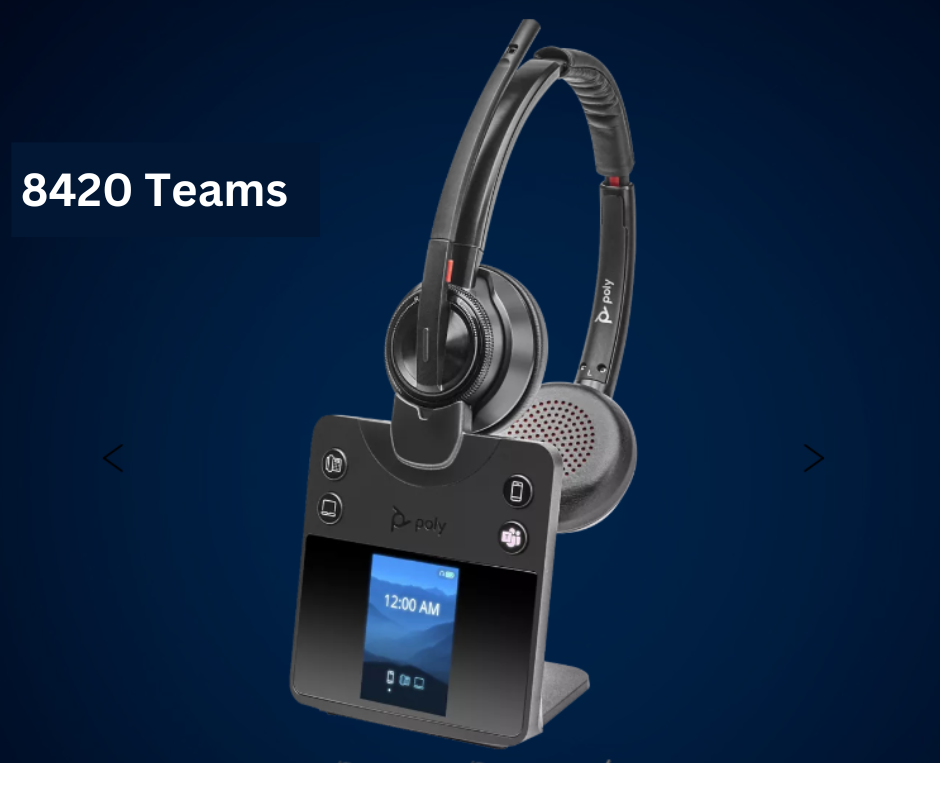 Poly Savi 8420: Long Range Wireless DECT Headset with Noise Cancelling for Desk, Computer, and Mobile