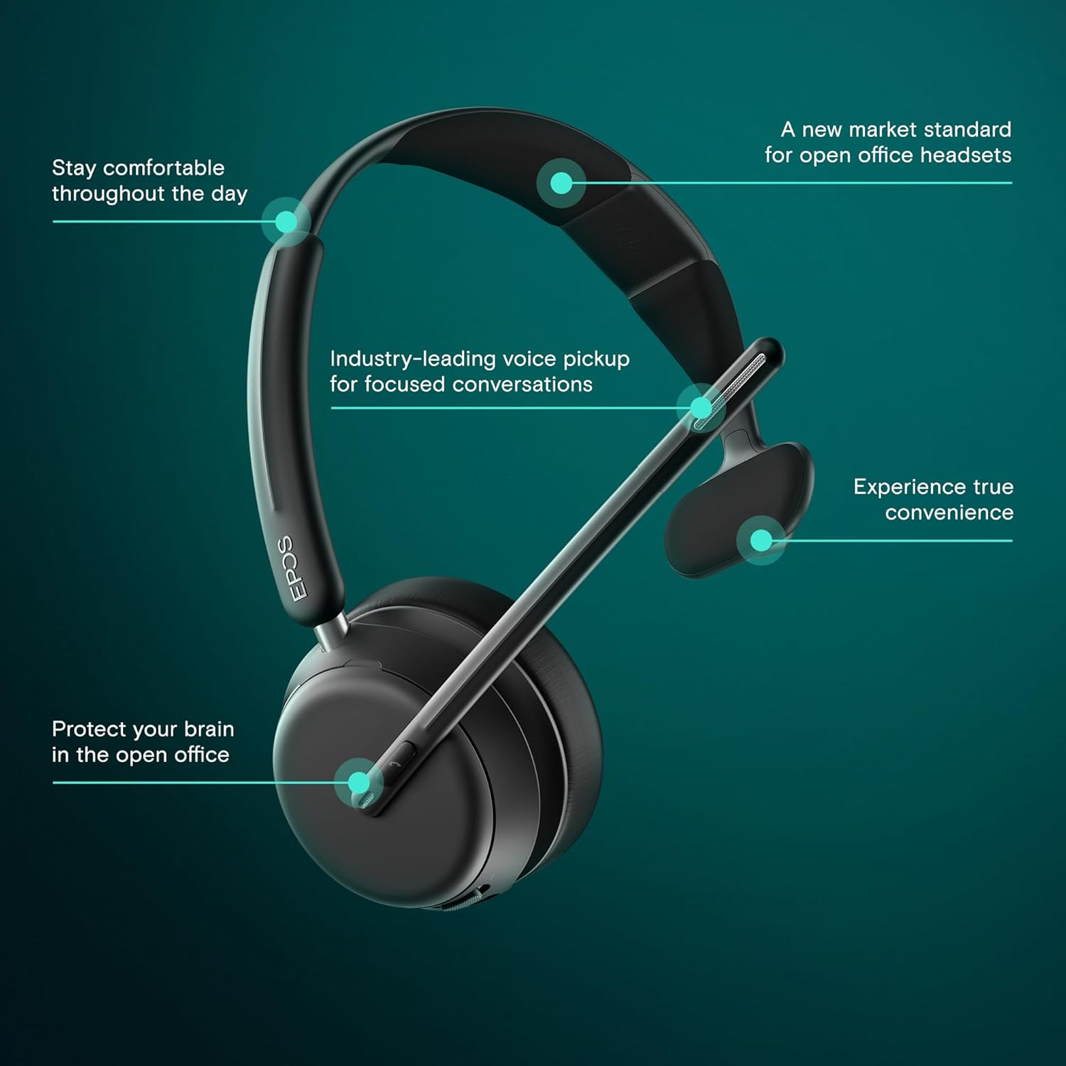 EPOS Impact 1000 Single Speaker Noise Canceling Headset With HD Microphone