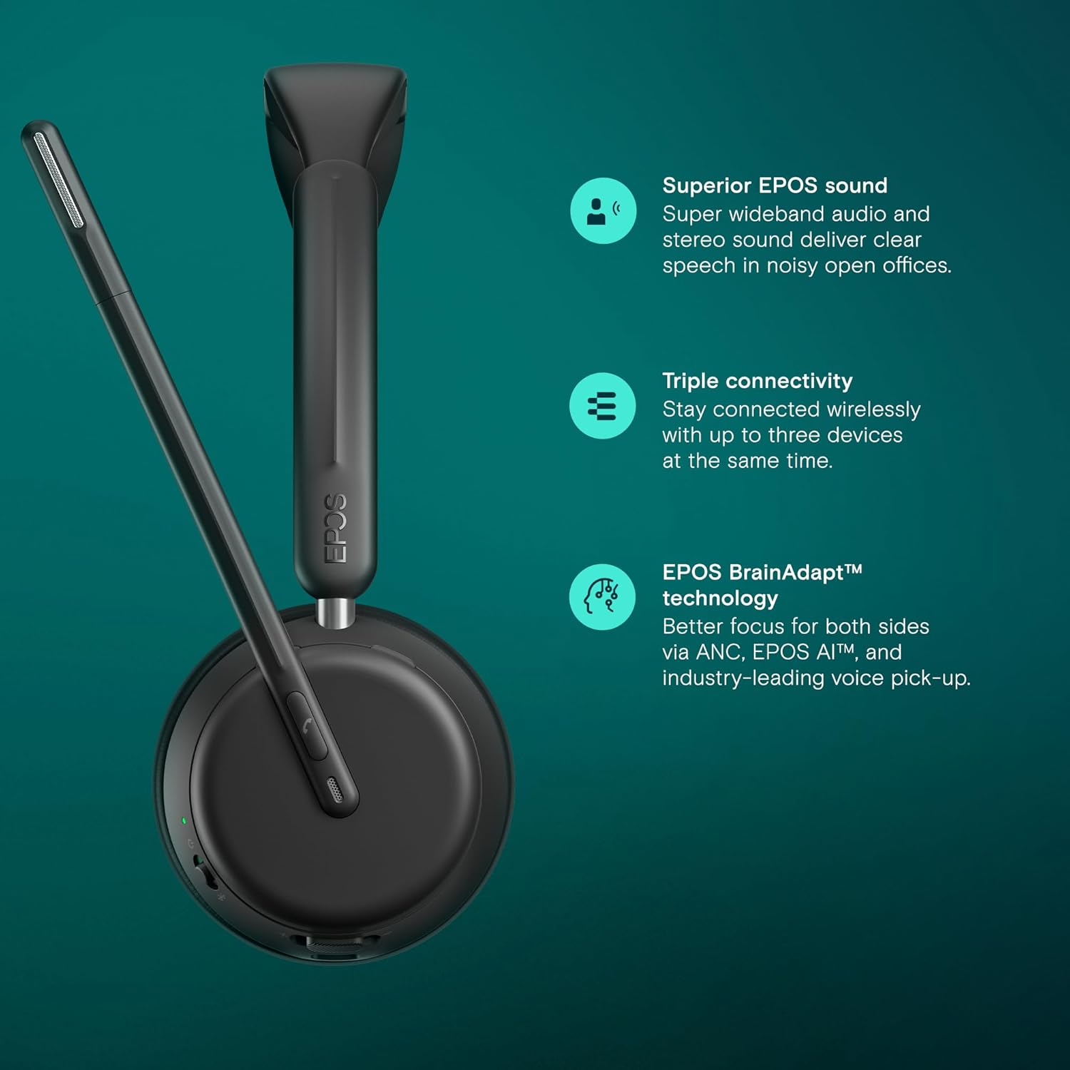 EPOS Impact 1000 Single Speaker Noise Canceling Headset With HD Microphone