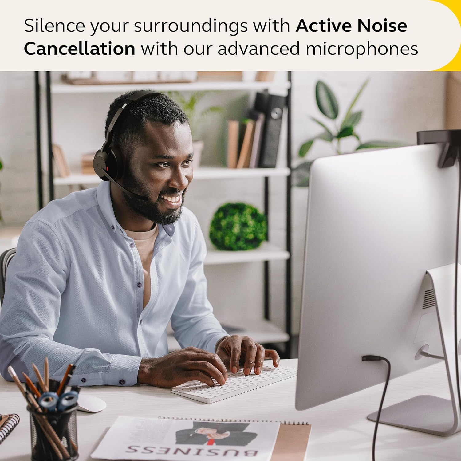 Jabra Evolve2 55 Mono Wireless Bluetooth Headset - Lightweight, Comfortable, Office Headset