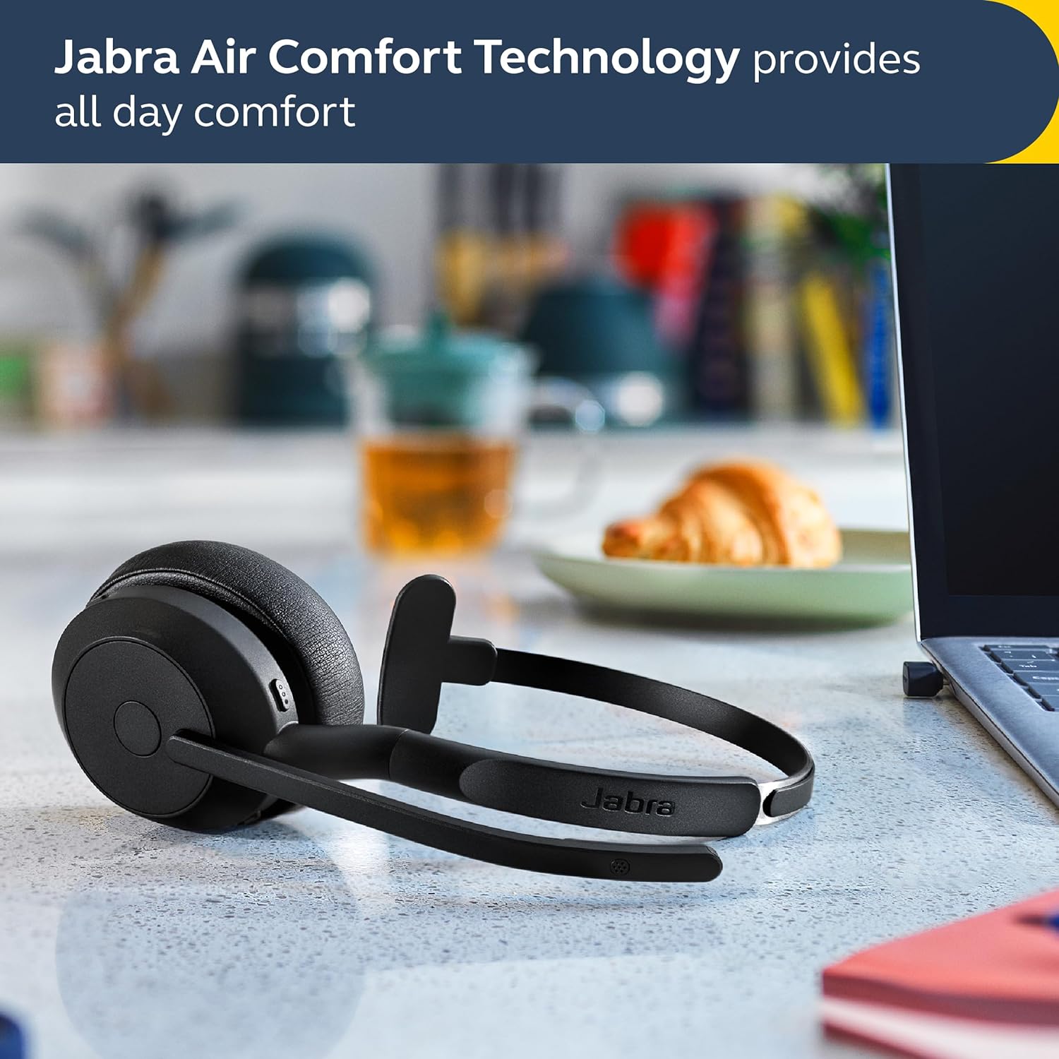 Jabra Evolve2 55 Mono Wireless Bluetooth Headset - Lightweight, Comfortable, Office Headset
