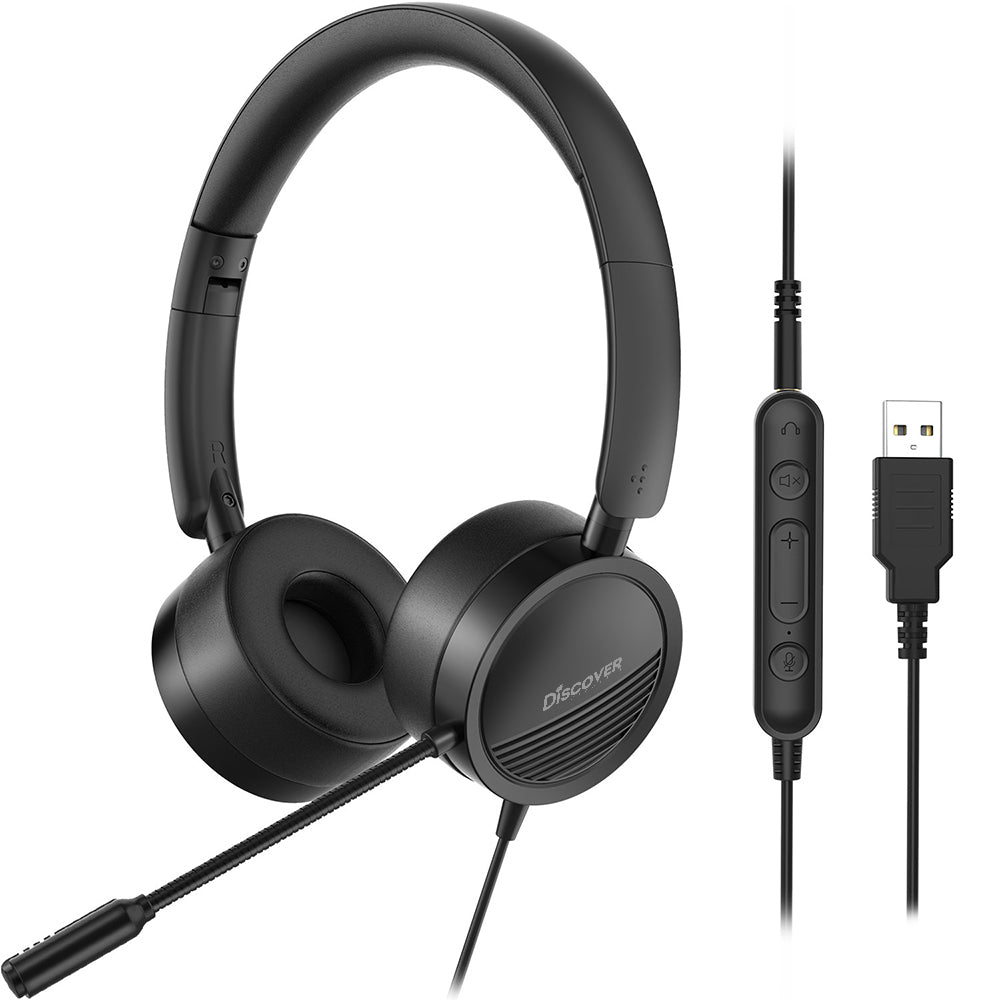 Discover D312U Dual Speaker USB + 3.5mm Wired Headset - Cratzesl