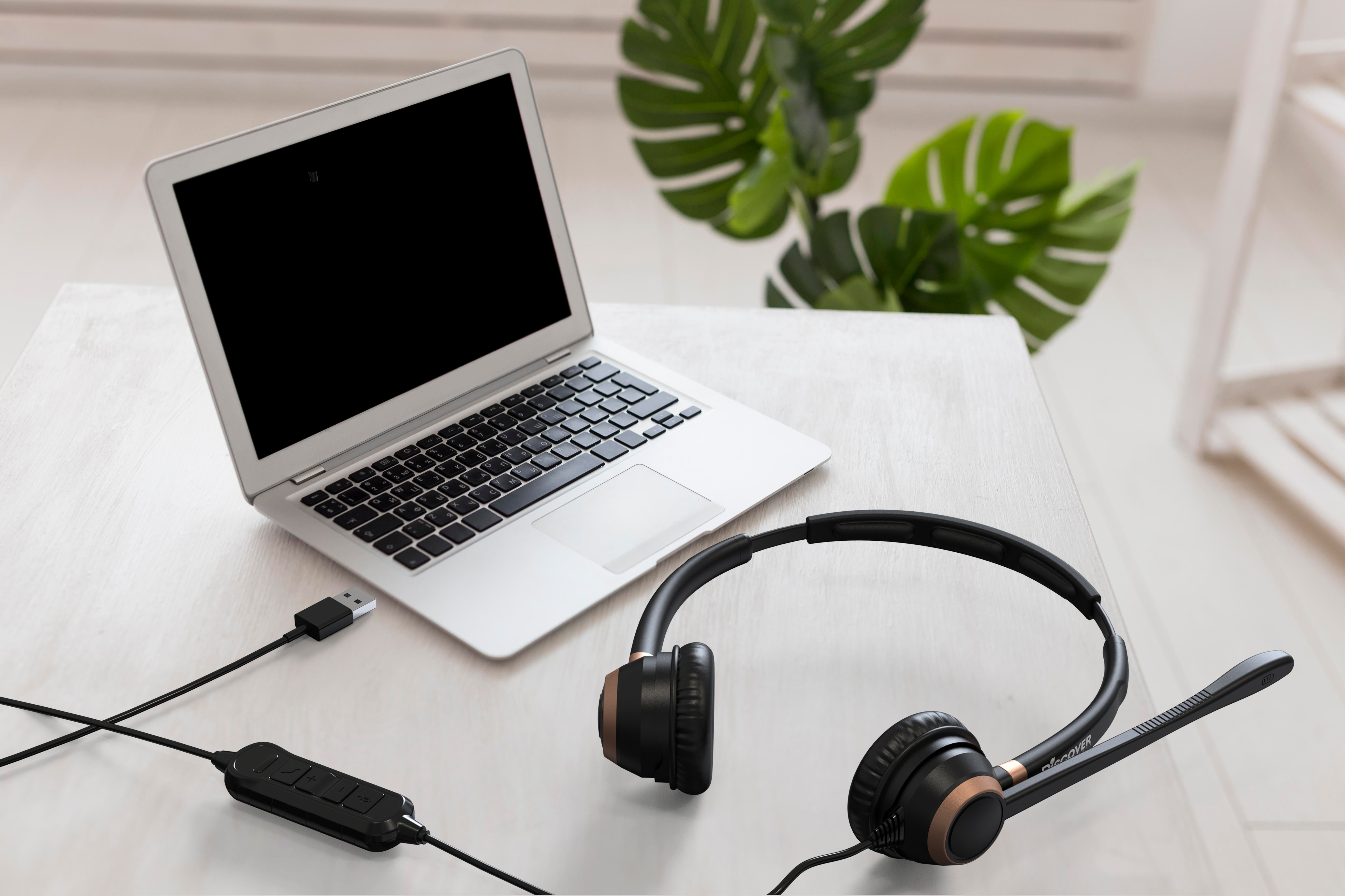 Discover D712U Dual Speaker USB Wired Office Headset For Professionals - Cratzesl