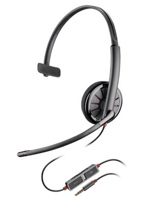 Plantronics Blackwire C215 Single Speaker Wired Headset With 3.5mm Connection - Cratzesl