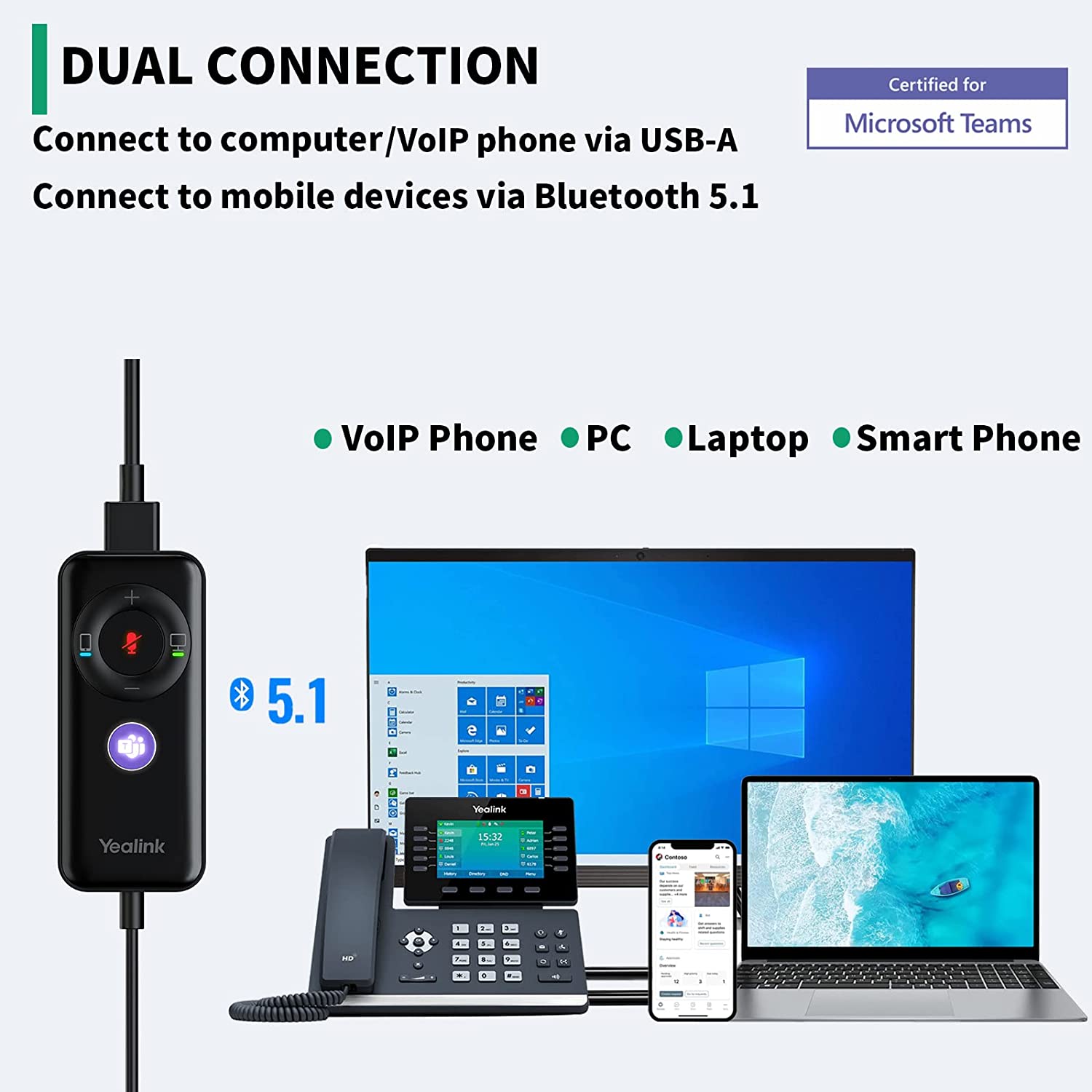 Yealink UH38 Wired USB Dual Speaker Headset With Bluetooth - Cratzesl